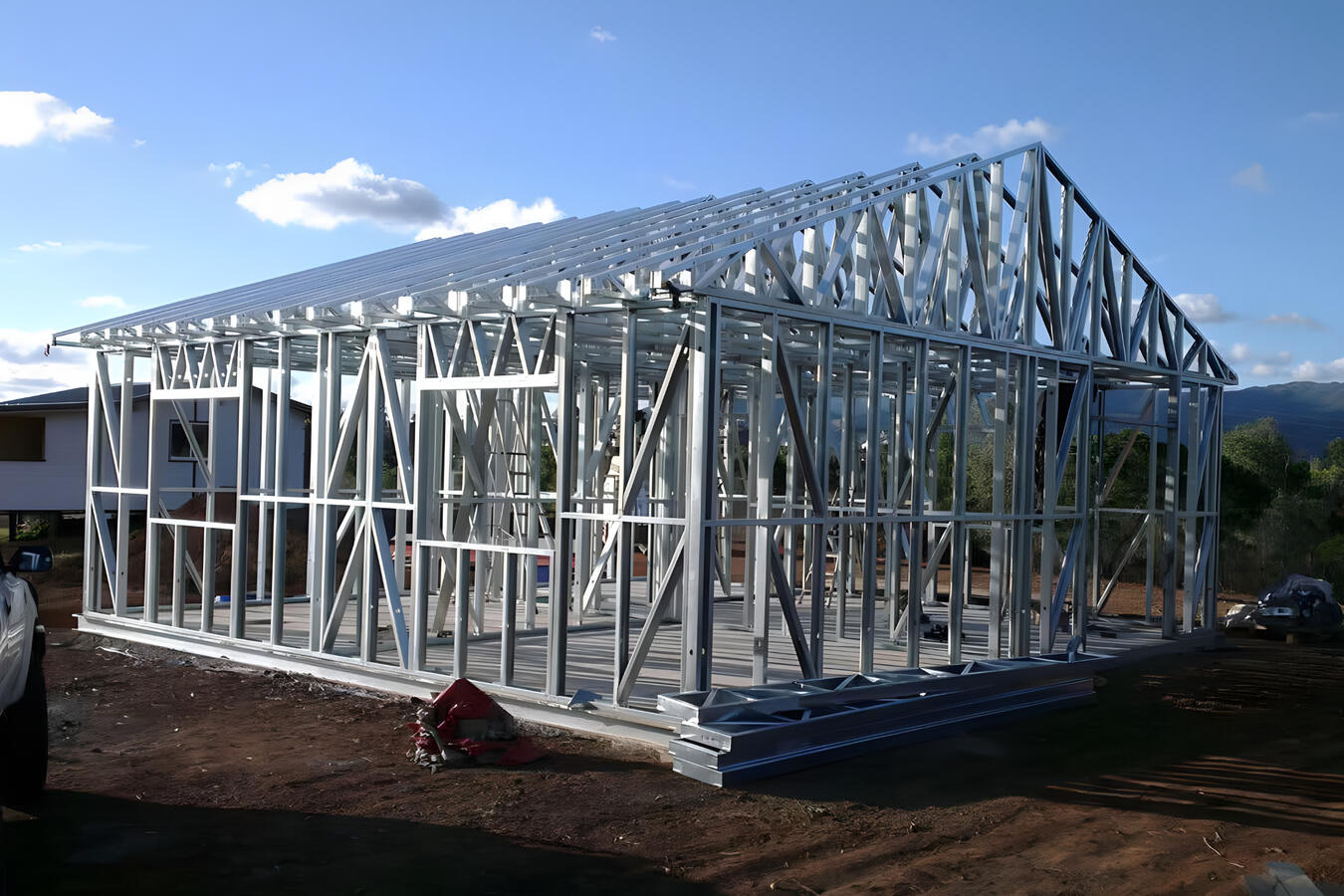 Residential steel frame house assembly — trade experience behind Frenchy Home Solutions