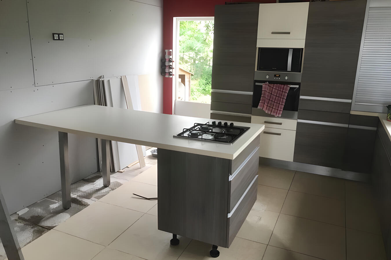 Full kitchen renovation including cabinetry, benchtop and flooring — Frenchy Home Solutions Grafton