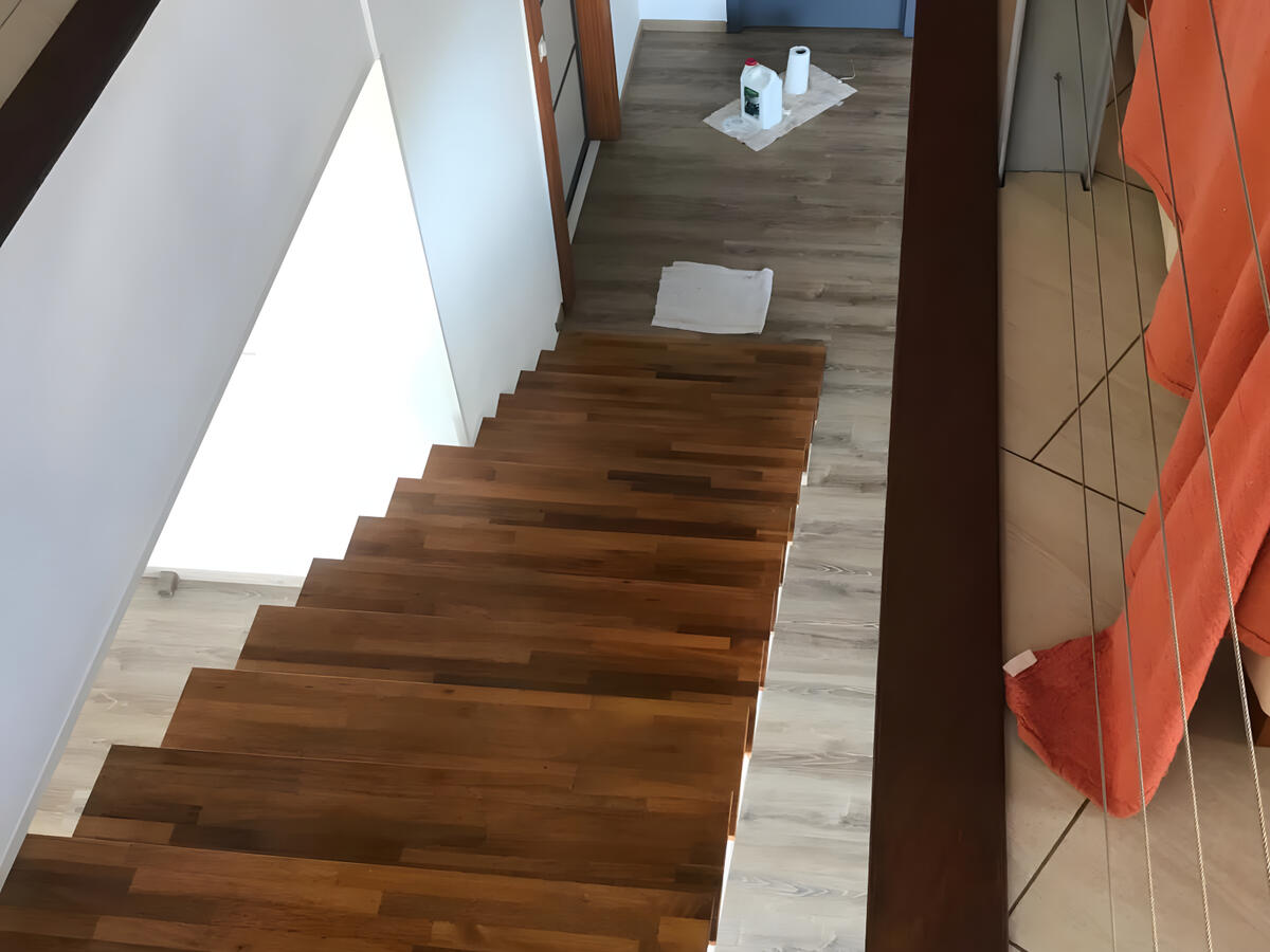 Hardwood timber staircase and floating floor installation — Frenchy Home Solutions Grafton